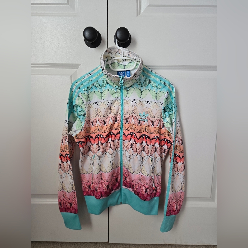 Adidas x The FARM Original Butterfly Firebird Trefoil Track Zip-Up Jacket Small